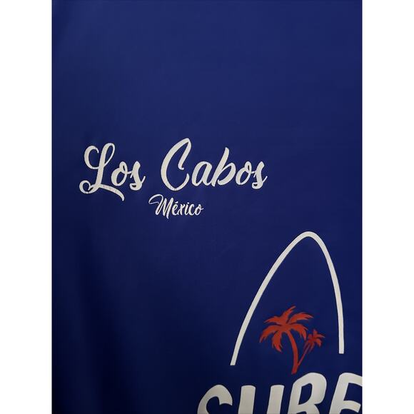 Surf Life Top Shirt Los Cabos Mexico Size Medium Blue/Red w/Surf Board - Picture 3 of 8